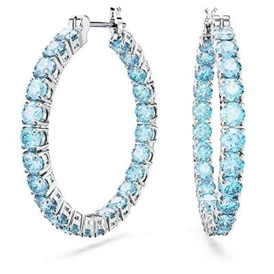 Abbildung von Swarovski Matrix HOOP Ohrringe, Damen, Größe: One Size, Blue