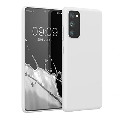 Abbildung von kwmobile Hülle kompatibel mit Samsung Galaxy S20 FE weiches TPU Silikon Case Cover geeignet für kabelloses Laden Weiß matt