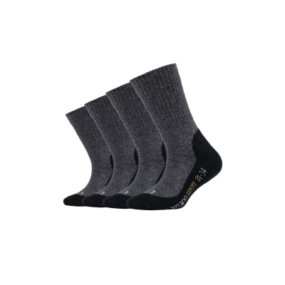 Abbildung von camano Unisex 4 PACK Socken für Kinder, Größe: 23 26, Black