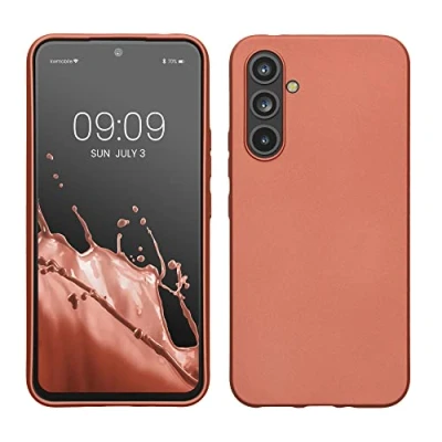 Abbildung von kwmobile Hülle kompatibel mit Samsung Galaxy A54 5G TPU Silikon Handyhülle Schutzhülle stoßabsorbierend flexibel Case in Metallic Bronze