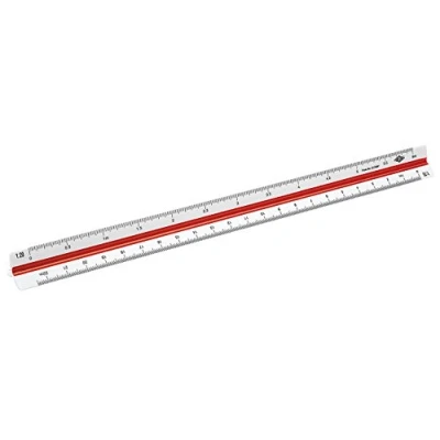 Abbildung von Wedo 5255001 Dreikantmaßstab (Architekt 1, aus Kunststoff, 30 cm, Skalierung 1:20, 1:25, 1:50, 1:75, 1:100, 1:125) weiß