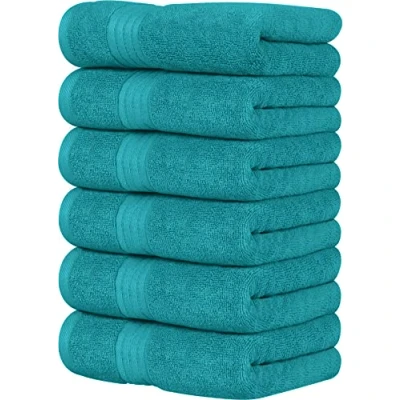 Abbildung von Utopia Towels Premium Handtücher 100% gekämmte, ringgesponnene Baumwolle, ultraweich und sehr saugfähig, Dicke 41 x 71 CM&#039;s, hochwertige (6er Pack, Türkis)