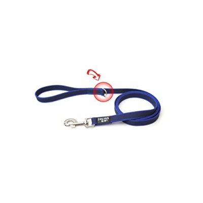 Abbildung von IDC Color &amp; Gray gumierte Leine, 20 mm x 1,8 m mit Schlaufe und D Ring, Blau Grau