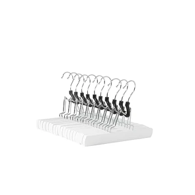 Abbildung von Amazon Basics Holzkleiderbügel für Hosen, 10er Pack, Weiß