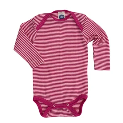 Abbildung von Cosilana, Baby Body Langarm, 70% Wolle, 30% Seide (Pink/Natur, 74 80)