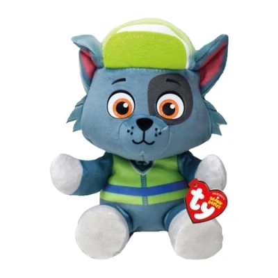 Abbildung von TY Rocky Paw Patrol Weiches Plüschtier für Kinder, Kuschelteddy, Sammlerstück Stofftier, Beanie Babies Serie, Regular