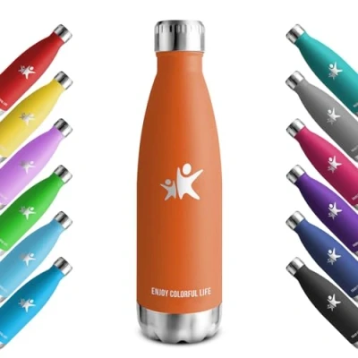 Abbildung von KollyKolla Trinkflasche Edelstahl 750ml, Vakuum Thermosflasche, Wasserflasche BPA Frei, Auslaufsicher Thermoskanne, Kohlensäure Geeignet, Isolierflasche, Sport, Schule, Fitness, Sprudel