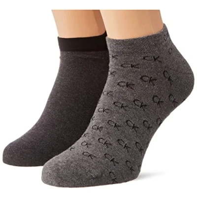 Abbildung von Calvin Klein Underwear Sneaker ALL OVER LOGO 2 PACK Füßlinge, Größe: 39 42, Mid grey melange