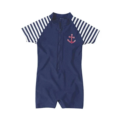 Abbildung von Playshoes UV Schutz Einteiler Unisex Kinder Badeanzug Schwimmanzug Badebekleidung, Maritim, 98/104