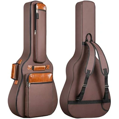 Abbildung von CAHAYA Gitarrentasche Akustikgitarren Taschen Gig Bag 40 41 42 Zoll wasserdichte Guitar Braun 12mm Gepolsterte für Konzertgitarren verbesserte Version CY0150