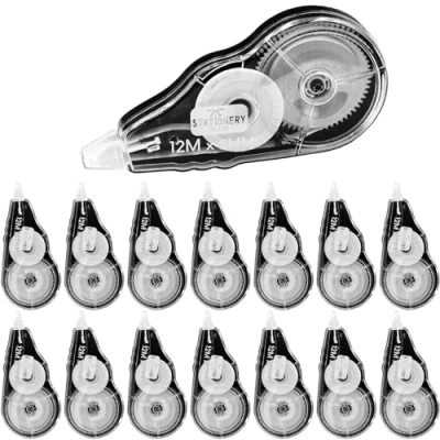 Abbildung von STATIONERY ISLAND 14er Korrekturroller, 12 m x 5 mm Korrekturmaus mini mit Schutzkappe, Korrekturband Roller für Schuler &amp; Büro schreibwaren