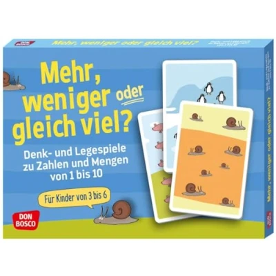 Abbildung von Mehr, weniger oder gleich viel?: Denk und Legespiele zu Zahlen Mengen von 1 bis 10. Bildkarten fürs üben: vielseitig einsetzbares ... &amp; 1. Klasse (Denk für Kinder)