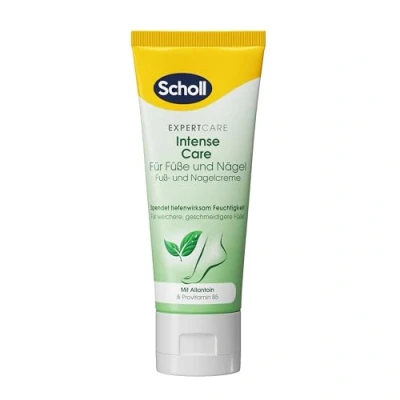 Abbildung von Scholl reichhaltige Fuß und Nagelcreme ideal für raue sehr trockene Füße mit Urea Vitamin Komplex steigert den Feuchtigkeitsgehalt 75 ml