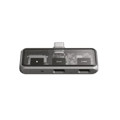 Abbildung von SATECHI Mobile XR Hub, USB C Adapter mit 100W Durchgangsladung, 10Gbps Datenübertragung, Videoausgang für XR/AR Brillen, 4K Auflösung, microSD Kartenleser, Hub Brillen