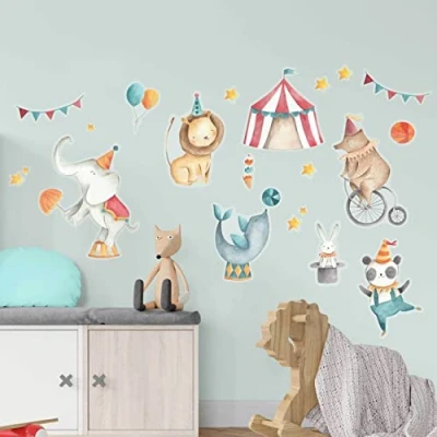 Abbildung von Papierdrachen Wandtattoos 8 Bögen mit Wandstickern für Kinder Kinderzimmer Dekoration Wand Deko Zirkus 22 x 30 cm je Bogen Jungen und Mädchen Set 3