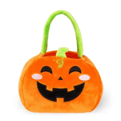 Abbildung von Legami Süßigkeitentasche, Candy Bag, Halloween Beutel für Bonbons, Korb Süßigkeiten oder Saures, aus Stoff und faltbar, Kürbisform