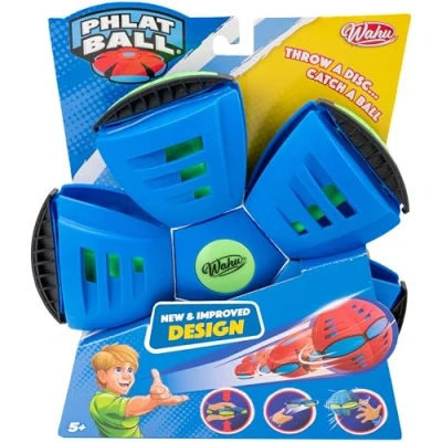 Abbildung von Wahu Phlat Ball Classic Blau, Transformierbare Wurfscheibe, Outdoor Spiele für Kinder ab 5 Jahren, Innovative Kugel 15,7 cm, Frisbee 22,9 Spiel 2 Spieler und mehr