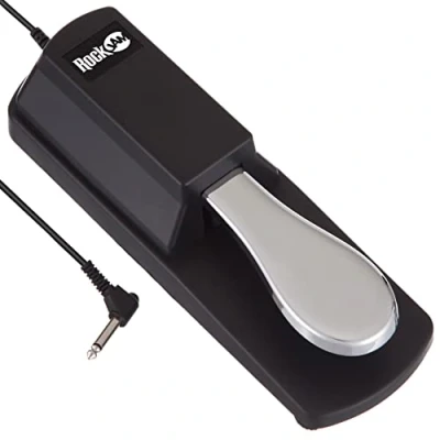 Abbildung von Rockjam Sustain Pedal für digitale Klaviere und elektronische Tastaturen mit Polaritätsschalter,Black