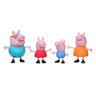 Abbildung von Peppa Pig Peppa’s Club Familie 4er Pack Spielzeug, 4 Figuren der Wutz in ihren bekannten Outfits, ab 3 Jahren