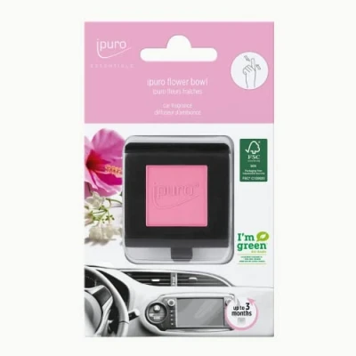 Abbildung von ipuro erfrischender flower bowl Auto Duft dezenter Lufterfrischer fürs mit blumigen &amp; belebenden Noten angenehmer für ein puristisches Dufterlebnis bis zu 3 Monate