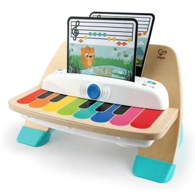 Abbildung von Baby Einstein, Hape, Holzspielzeug Magic Touch Piano , Musikspielzeug Klavier aus Holz für Kinder, Musikinstrumente mit 3 Notenblättern und 6 Liedern, Aktivität Sensorisches Spielzeug, Monaten+