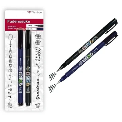 Abbildung von Tombow WS BHS 2P Brush Pen Fudenosuke je 1 x mit Harter und weicher Spitze