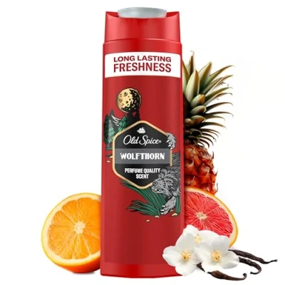 Abbildung von Old Spice Wolfthorn 3 in 1 Duschgel &amp; Shampoo für Männer (250 ml), Körper Haar Gesichtsreinigung Männer, lang anhaltend Frisch
