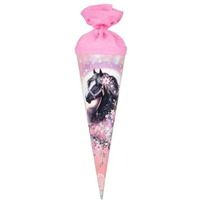 Abbildung von goldbuch 93 141 Geschenktüte 35 cm Luna, Geschwistertüte Rosa, Schultüte mit Motiv Pferd, Geschenkverpackung x 11,5 cm, Zuckertüte aus Lackkarton Filzverschluss für Jungen und Mädchen
