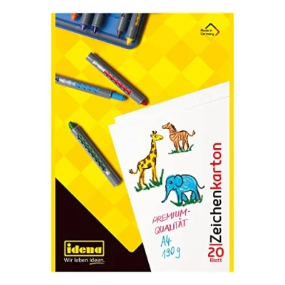Abbildung von Idena 10381 Zeichenkarton, DIN A4, 20 Blatt, 190 g/m², 1 Stück