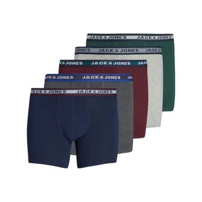 Abbildung von JACK&amp;JONES PLUS Men&#039;s JACOLIVER Trunks 5 Pack NOOS PLS Boxer Shorts, Dark Grey Melange, 7XL
