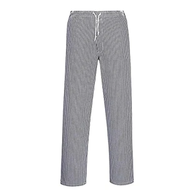 Abbildung von Portwest Kochhose Bromley, Regelmäßige Länge, Farbe: Blau/Weiß kariert, Größe: M, C079CHRM