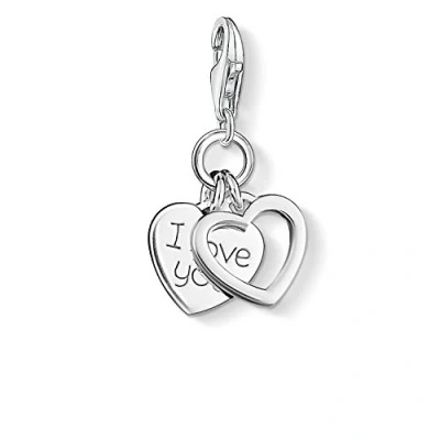 Abbildung von Thomas Sabo Damen Charm Anhänger Herz I Love You Club 925 Sterling Silber 0852 001 12