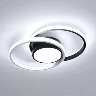 Abbildung von Comely LED Deckenlampe, 42W Deckenleuchte Modern Runden Lampe für Schlafzimmer Badezimmer Küche Balkon, Dia 40cm, 6500K kaltes weißes Licht, Schwarz