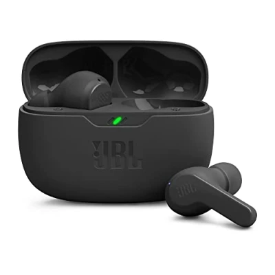 Abbildung von JBL Wave Beam Kabellose In Ear Ohrhörer mit IP54 und IPX2 Wasserdichtigkeit Freisprechfunktion 32 Stunden Akkulaufzeit Schwarz