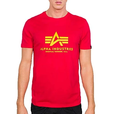 Abbildung von Alpha Industries Herren Basic T Shirt,Rot (Speed Red 328), Large