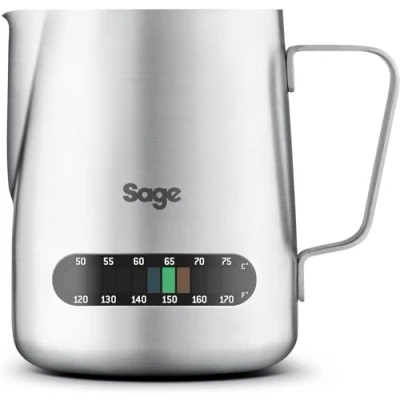 Abbildung von Sage Temp Control Milk Jug Milchkännchen Milchkanne mit integriertem Thermometer Gebürsteter Edelstahl