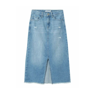 Abbildung von Name it kids Mädchen Nkfkat DNM Long Skirt 3724 Be Noos, Light Blue Denim, 164 cm