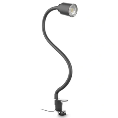 Abbildung von B.K.Licht Schreibtischlampe mit Kabelschalter, schwenkbar, klemmbar, Klemmlampe, Klemmleuchte, Nachttischlampe, Leselicht Kinder, Bürolampe, Leselampe, Leseleuchte, 54,5x5,2 cm, Schwarz
