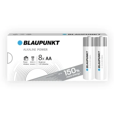 Abbildung von BLAUPUNKT AA Alkalibatterien Packung mit 8, am besten für Wanduhren und TV Fernbedienungen, LR6BPO/8CB