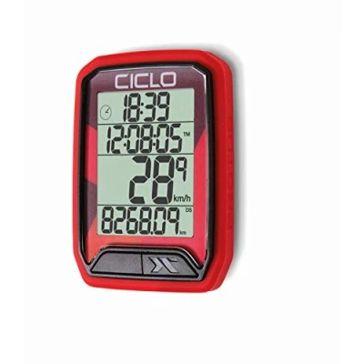 Abbildung von CICLO PROTOS 213 drahtloser Fahrradcomputer, in rot, mit 13 Funktionen