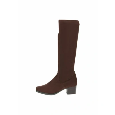 Abbildung von CAPRICE Damen Hohe Stiefel mit Absatz Kniehoch Vegan, Braun (Dk Brn Stretch), 38 EU