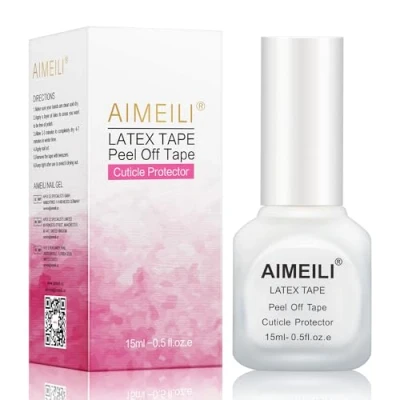 Abbildung von AIMEILI Liquid Latex Peel off Tape Nagellack Korrektor Hautschutz Fingerschutz für Nail Art Palisade Geruchlos Weiß 15ml