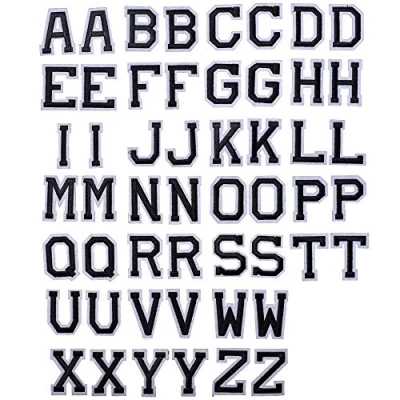 Abbildung von J.CARP 52Pcs Black Alphabet A to Z Patches, Iron on Sew Letters for Clothing, Hats, Shoes, Backpacks, Handbags, Jeans, Jackets etc.