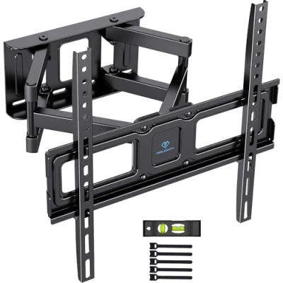 Abbildung von PERLESMITH TV Wandhalterung, Schwenkbare Neigbare Halterung für 26 70 Zoll Flach &amp; Curved Fernseher oder Monitor bis zu 45kg, max.VESA 400x400mm
