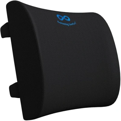 Abbildung von Rückenkissen &amp; Lendenkissen Ergonomisches Memory Foam Kissen für Büro, Auto und Schreibtischstuhl Lendenwirbelstütze Schwarz Everlasting Comfort