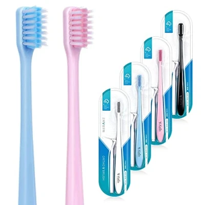 Abbildung von Y kelin Kieferorthopädische Zahnbürste, V Form, weiche Borsten, 4 Packungen，(farblich sortiert, Farbe nicht wählbar), sehr toothbrush