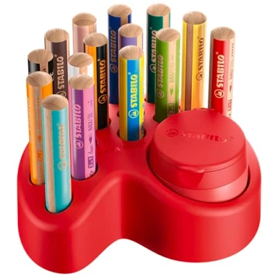 Abbildung von Premium Tischset STABILO woody 3 in 1 15er Pack 10x 1, 2x Pastel, 3x duo, 1x Dosenspitzer,