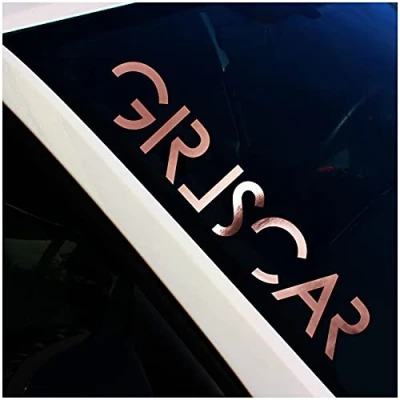 Abbildung von Frontscheibenaufkleber Schriftzug Girlscar Aufkleber für Windschutzscheibe Heckscheibe Frontscheibe Auto Fahrzeug Dekor Sticker FS128 (Rosegold Chrom, Außenklebend)