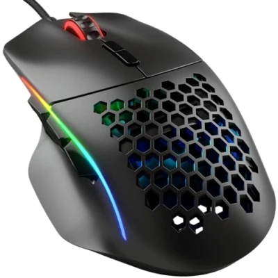 Abbildung von Glorious Gaming Model I Wired Mouse superleichte 69 g, 2 tauschbare Tasten, RGB, PTFE Füße, 9 programmierbare seitliche Daumenablage Schwarz