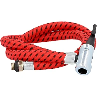 Abbildung von cartrend Ersatzschlauch für Fußluftpumpe, mit Ventil Schnellanschluß, Länge 58 cm